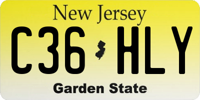 NJ license plate C36HLY