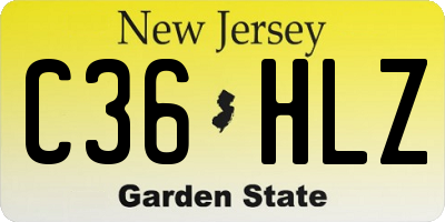 NJ license plate C36HLZ