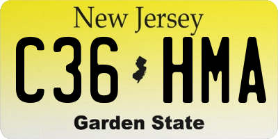 NJ license plate C36HMA