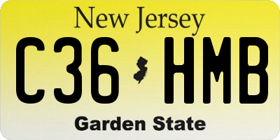 NJ license plate C36HMB