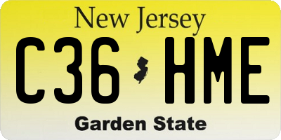 NJ license plate C36HME