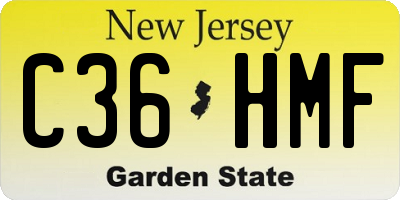 NJ license plate C36HMF