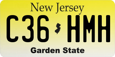 NJ license plate C36HMH