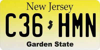 NJ license plate C36HMN