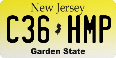 NJ license plate C36HMP