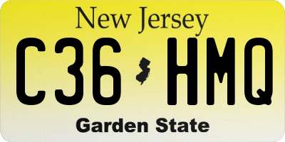 NJ license plate C36HMQ