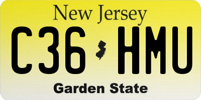 NJ license plate C36HMU