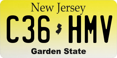 NJ license plate C36HMV