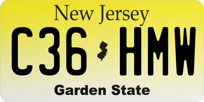 NJ license plate C36HMW