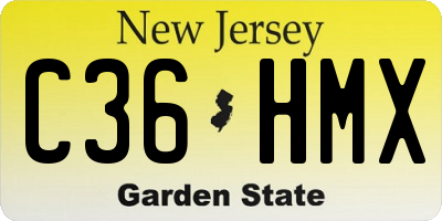 NJ license plate C36HMX