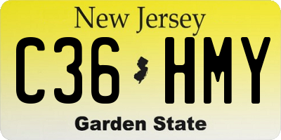 NJ license plate C36HMY