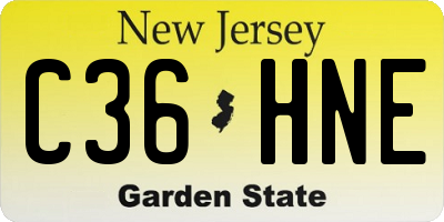 NJ license plate C36HNE
