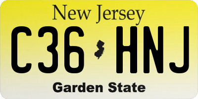 NJ license plate C36HNJ