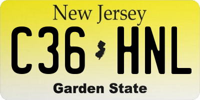 NJ license plate C36HNL