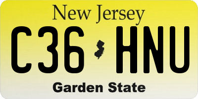 NJ license plate C36HNU