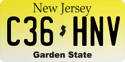 NJ license plate C36HNV