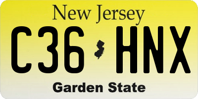 NJ license plate C36HNX