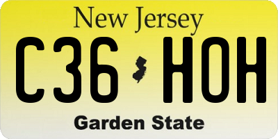NJ license plate C36HOH