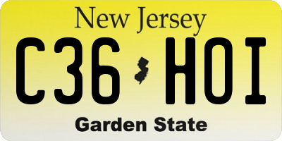 NJ license plate C36HOI