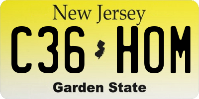 NJ license plate C36HOM