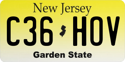 NJ license plate C36HOV