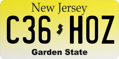 NJ license plate C36HOZ