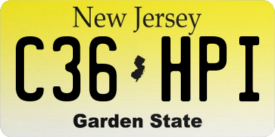 NJ license plate C36HPI