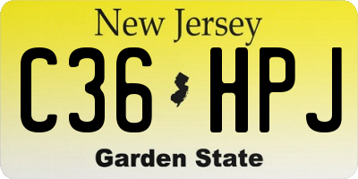 NJ license plate C36HPJ