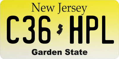 NJ license plate C36HPL