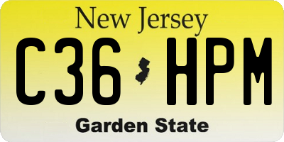 NJ license plate C36HPM
