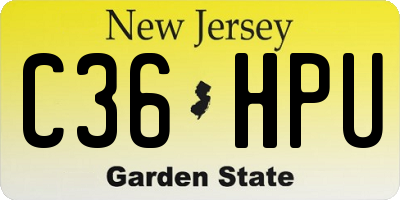 NJ license plate C36HPU