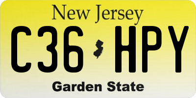 NJ license plate C36HPY
