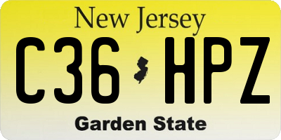NJ license plate C36HPZ