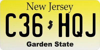 NJ license plate C36HQJ