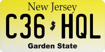 NJ license plate C36HQL