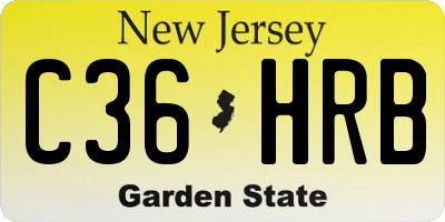 NJ license plate C36HRB