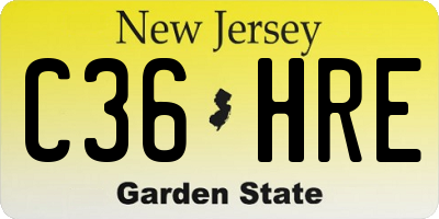 NJ license plate C36HRE