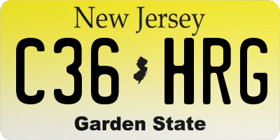NJ license plate C36HRG