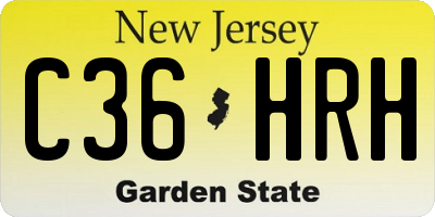 NJ license plate C36HRH