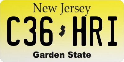NJ license plate C36HRI