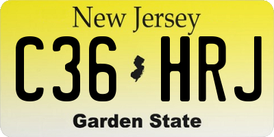 NJ license plate C36HRJ