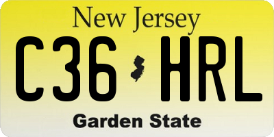 NJ license plate C36HRL