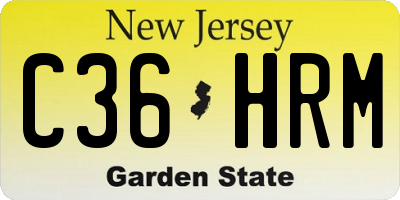 NJ license plate C36HRM