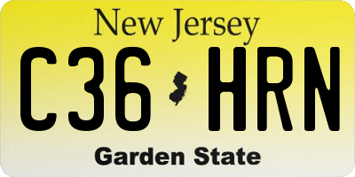 NJ license plate C36HRN
