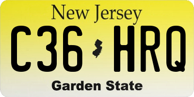 NJ license plate C36HRQ
