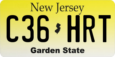 NJ license plate C36HRT