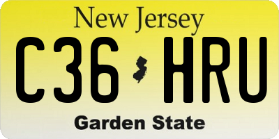 NJ license plate C36HRU