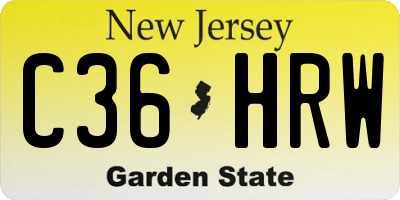 NJ license plate C36HRW