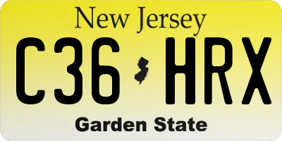 NJ license plate C36HRX