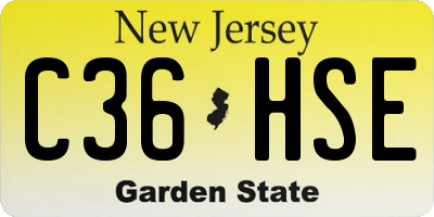 NJ license plate C36HSE